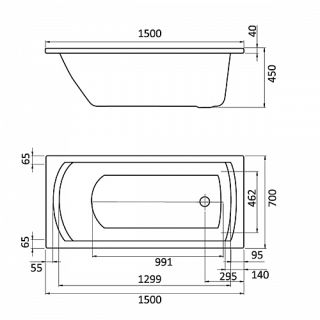 Панель фронтальная для акриловой ванны Santek Монако 150х70, Тенерифе 150х70 1WH302498